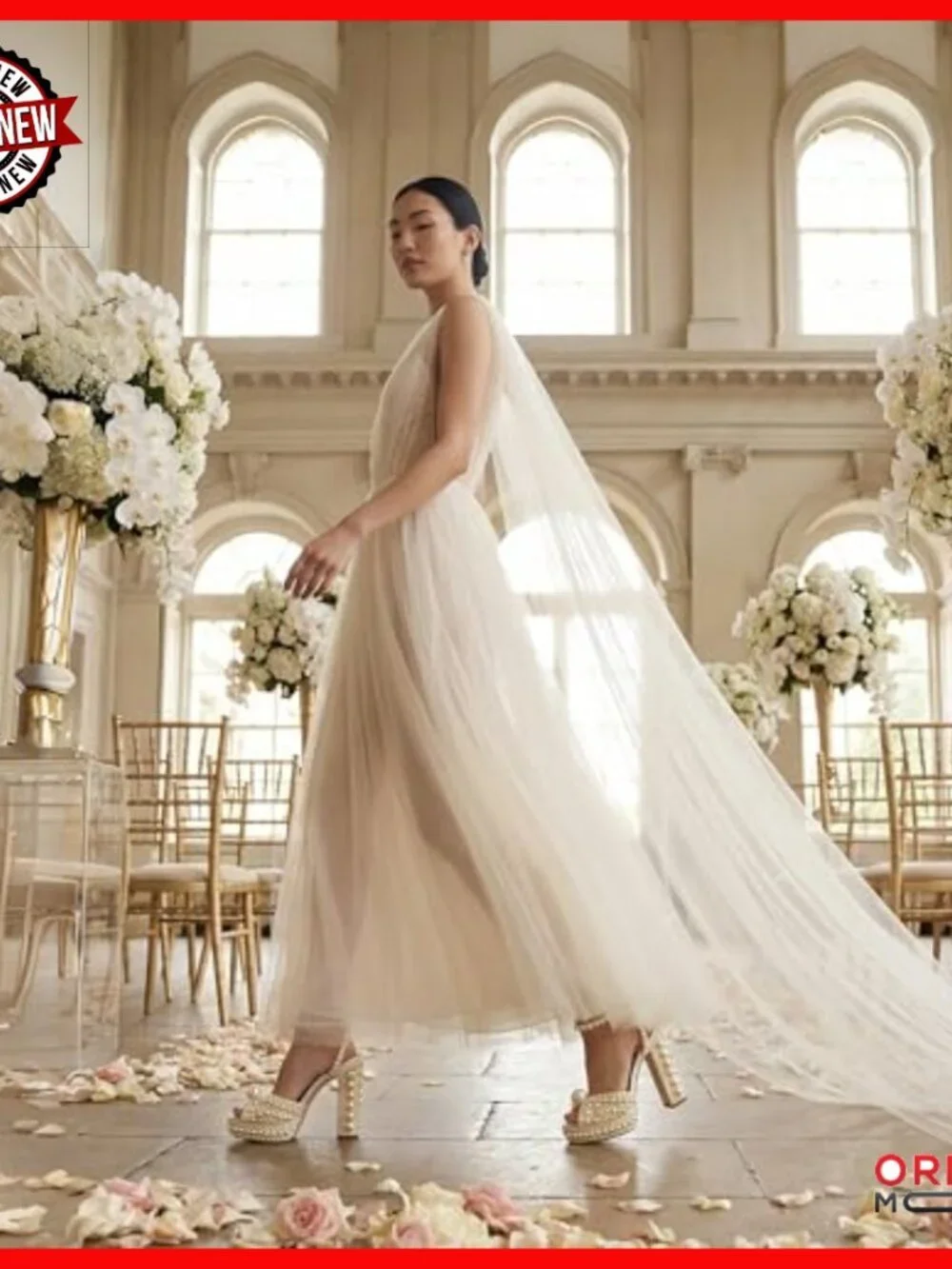 Pearl Platform Heels with Ankle Strap, 4.5 Inch Block Heel, Wedding Sandals